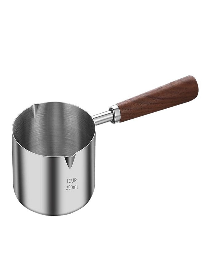 Kloahmo Food grade Stainless Steel Mini Butter Warmer, Mini Milk/Coffee Warmer, 8.5 oz (250 ml) Milk Warmer, Small Baby Food Warmer with Dual Spouts, Chocolate Melting Pot - Image 1